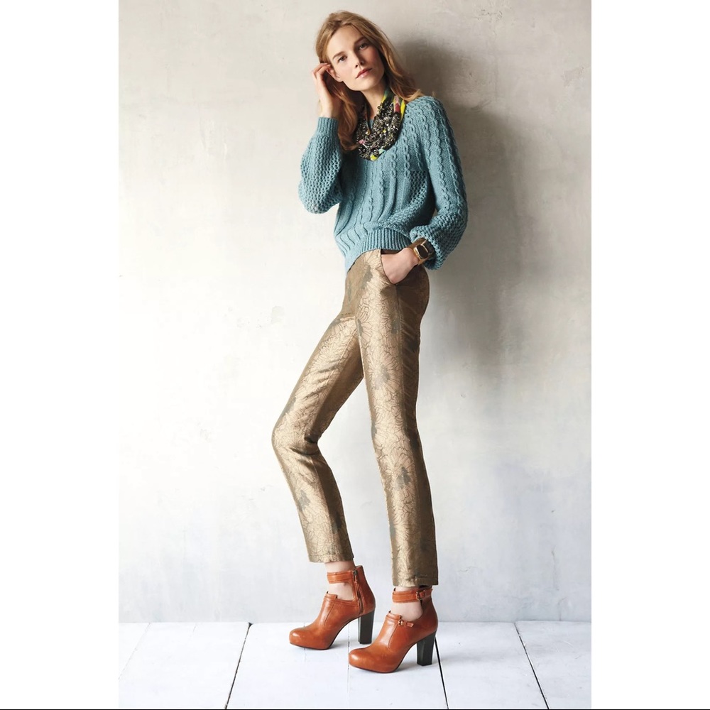 ELEVENSES Gilded Jacquard Crops
